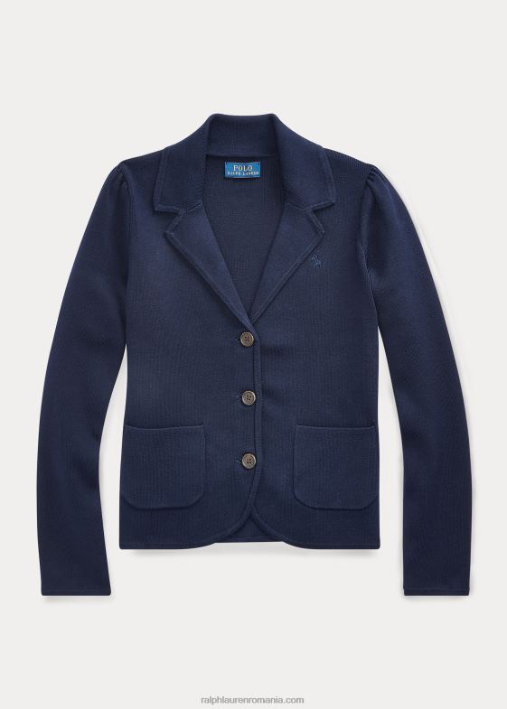 rl marinei copii Ralph Lauren blazer din bumbac tricotat 046887233