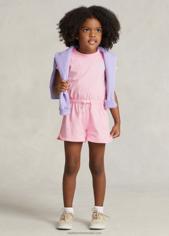 roz carmel copii Ralph Lauren salopetă din jerseu de bumbac cu logo mare ponei 046886707