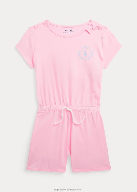 roz carmel copii Ralph Lauren salopetă din jerseu de bumbac cu logo mare ponei 046887058