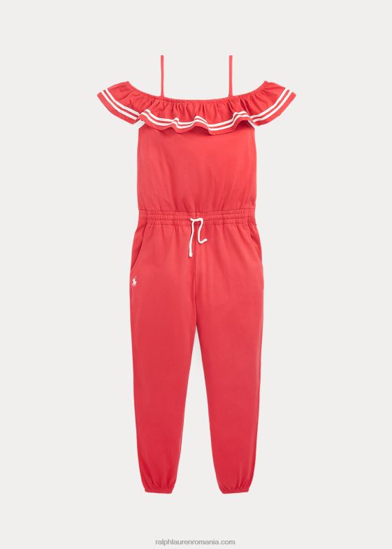 roșu tribord copii Ralph Lauren salopetă din jerseu de bumbac cu volane 046887122
