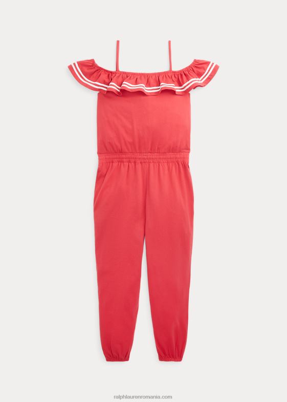 roșu tribord copii Ralph Lauren salopetă din jerseu de bumbac cu volane 046887122