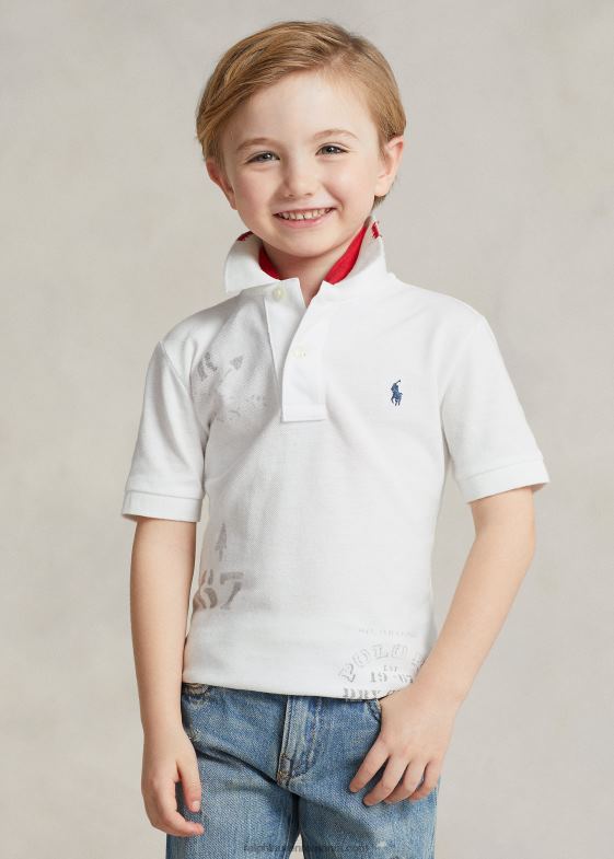 alb clasic oxford copii Ralph Lauren tricou polo din plasă de bumbac 046885667