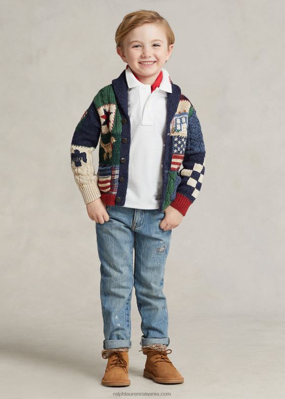 alb clasic oxford copii Ralph Lauren tricou polo din plasă de bumbac 046885667