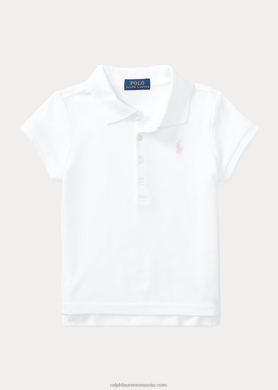 alb copii Ralph Lauren Tricou polo din bumbac elastic 046886786