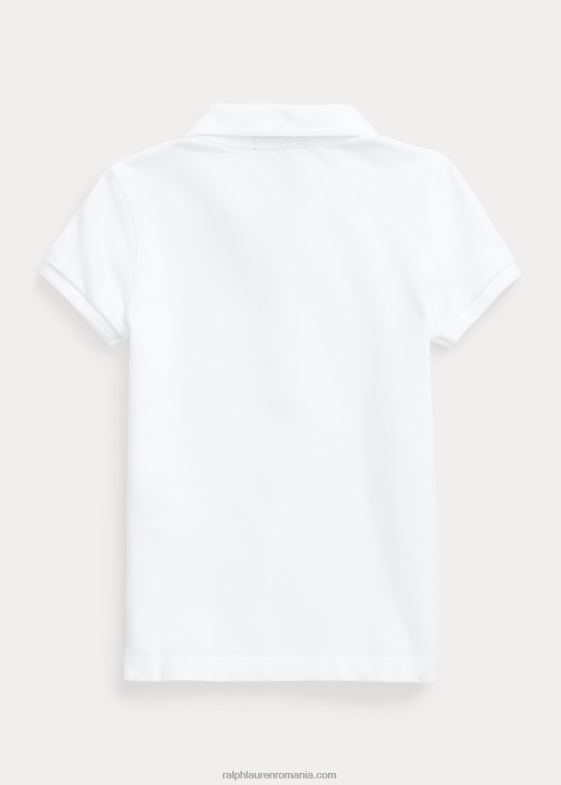 alb copii Ralph Lauren Tricou polo din bumbac elastic 046886786
