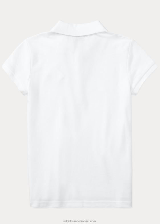 alb copii Ralph Lauren Tricou polo din bumbac elastic 046887039