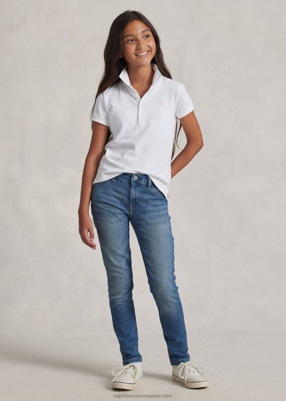 alb copii Ralph Lauren Tricou polo din bumbac elastic 046887039