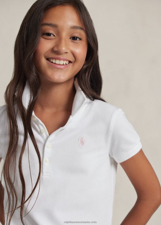 alb copii Ralph Lauren Tricou polo din bumbac elastic 046887039
