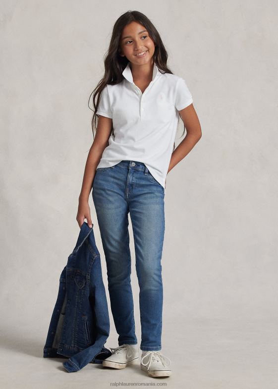 alb copii Ralph Lauren Tricou polo din bumbac elastic 046887039