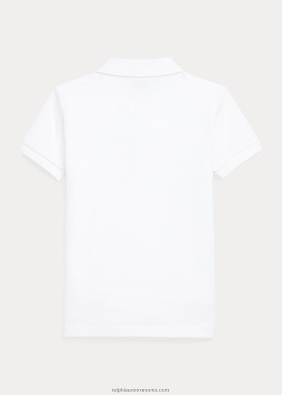 alb copii Ralph Lauren cămașă polo din plasă de bumbac ursuleț polo 046886500