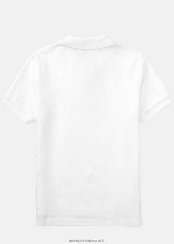 alb copii Ralph Lauren iconicul tricou polo din plasă 046885690