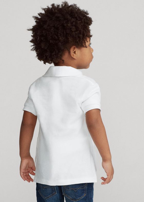 alb copii Ralph Lauren iconicul tricou polo din plasă 046885690