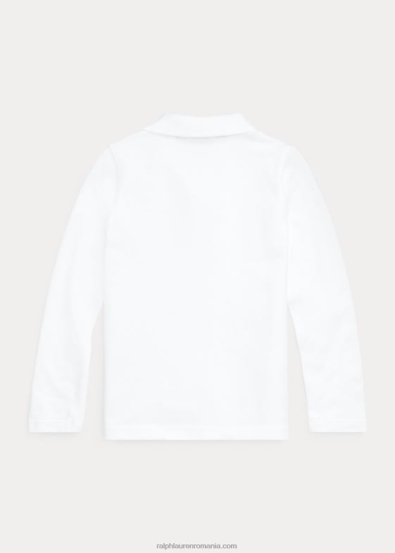 alb copii Ralph Lauren polo uniformă cu mânecă lungă 046886951