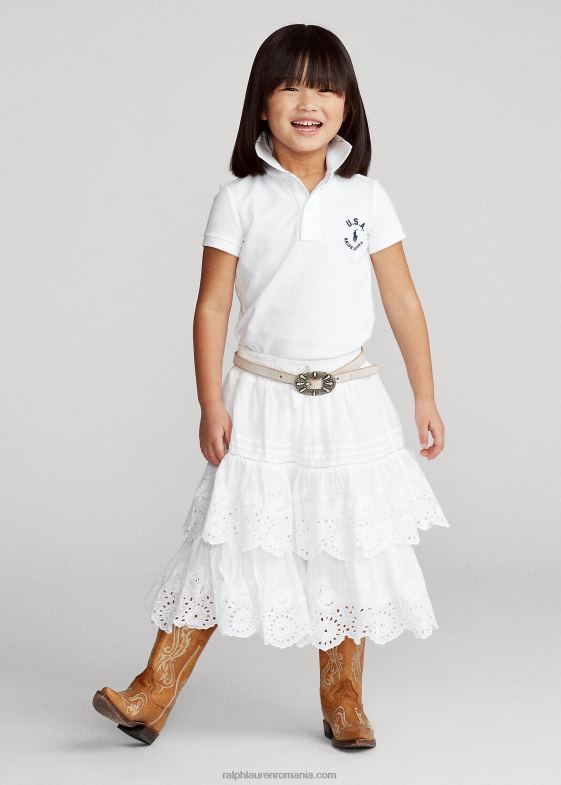 alb copii Ralph Lauren tricou polo din bumbac steag 046886780