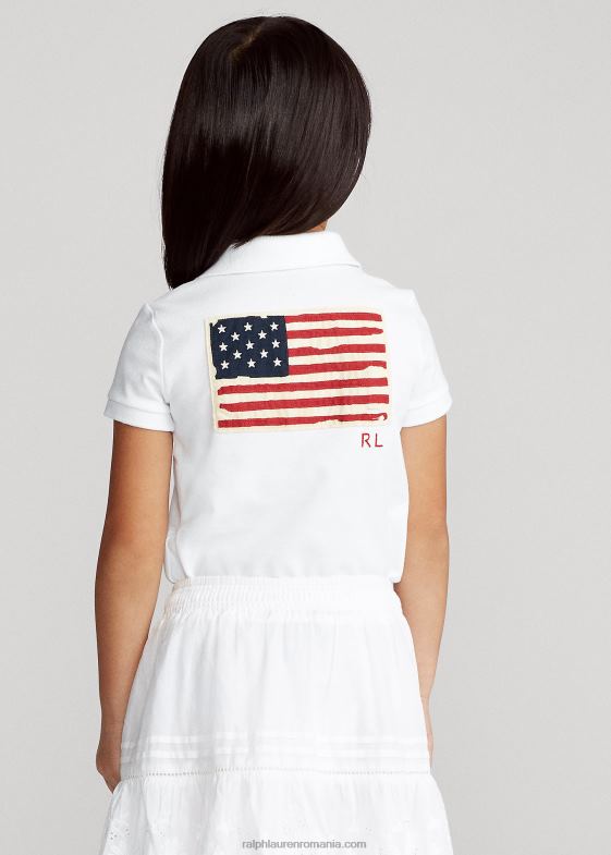 alb copii Ralph Lauren tricou polo din bumbac steag 046886780