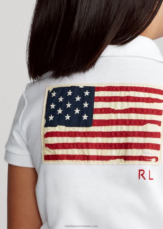 alb copii Ralph Lauren tricou polo din bumbac steag 046886780