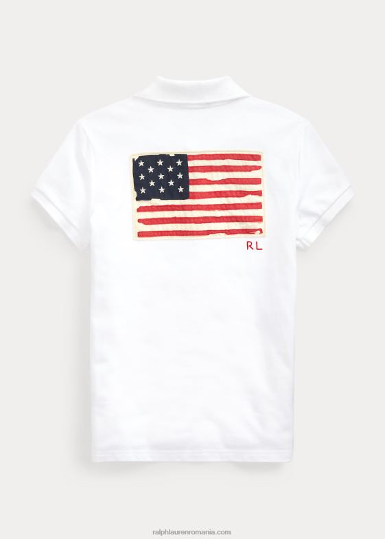 alb copii Ralph Lauren tricou polo din bumbac steag 046887022