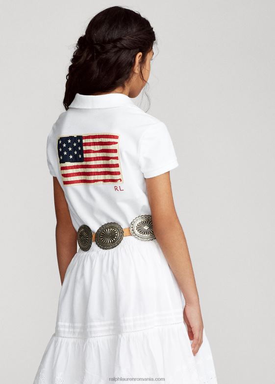 alb copii Ralph Lauren tricou polo din bumbac steag 046887022