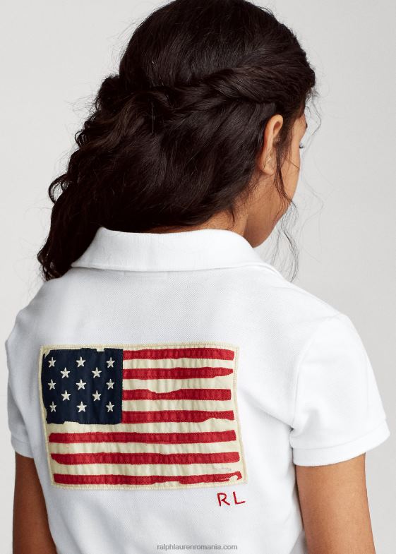 alb copii Ralph Lauren tricou polo din bumbac steag 046887022