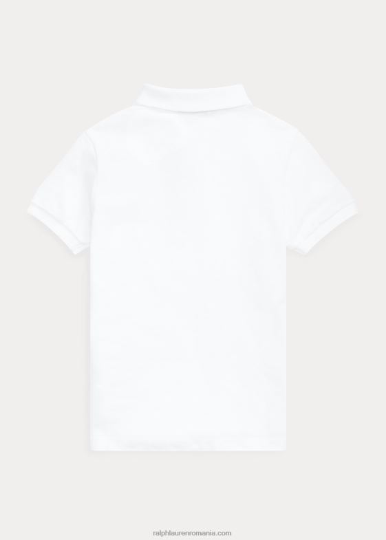 alb copii Ralph Lauren tricou polo din plasă de bumbac 046885851