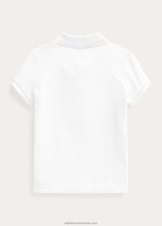 alb copii Ralph Lauren tricou polo din plasă de bumbac 046886751