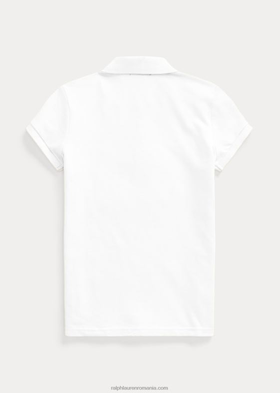 alb copii Ralph Lauren tricou polo din plasă de bumbac 046886995