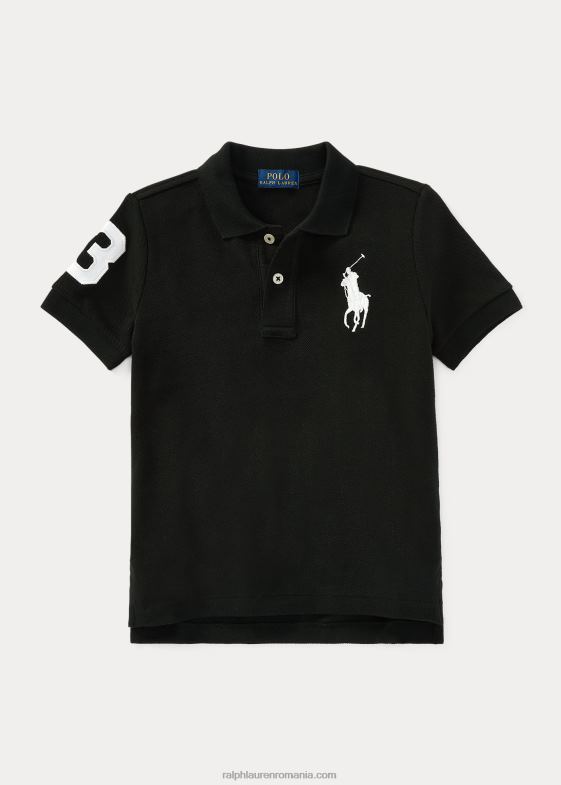 alb negru copii Ralph Lauren tricou polo din plasă de bumbac mare ponei 046885713