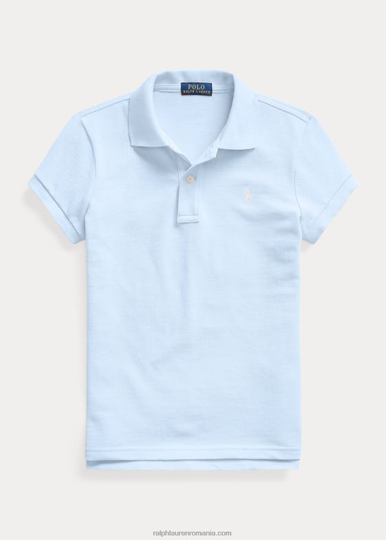 albastru de birou copii Ralph Lauren tricou polo din plasă de bumbac 046886998