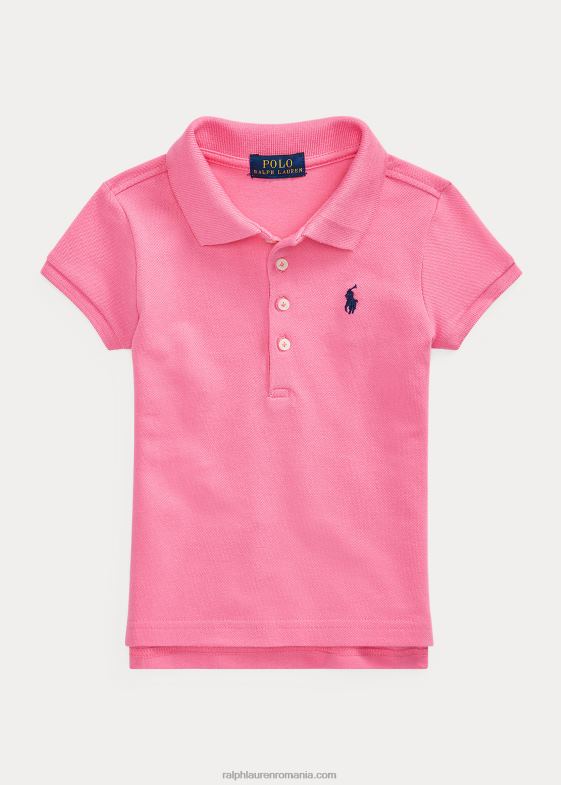 baja roz copii Ralph Lauren Tricou polo din bumbac elastic 046886785