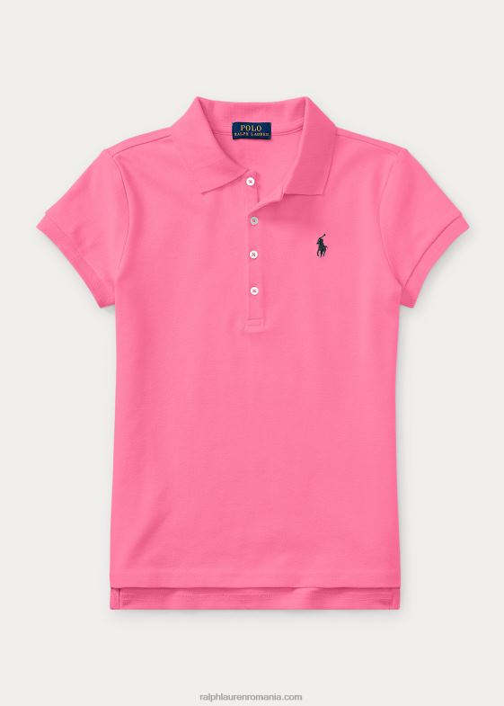 baja roz copii Ralph Lauren Tricou polo din bumbac elastic 046887041