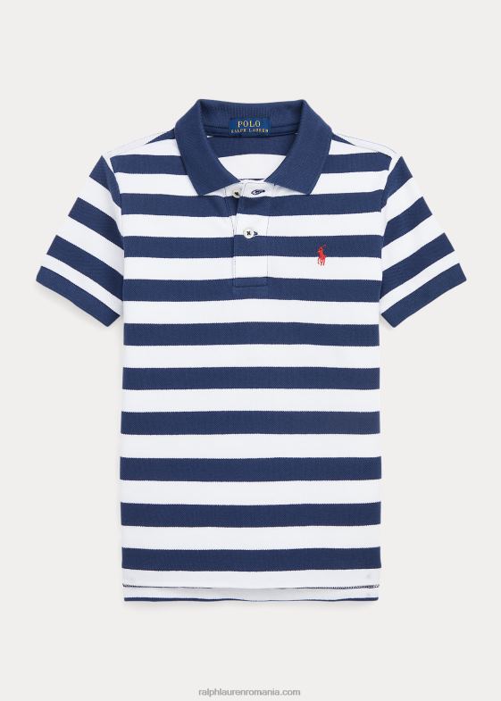 bleumarin rustic/alb copii Ralph Lauren tricou polo din bumbac în dungi 046886454