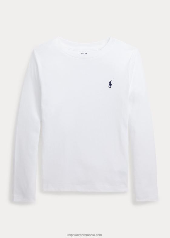 alb copii Ralph Lauren tricou din jerseu de bumbac 046886899