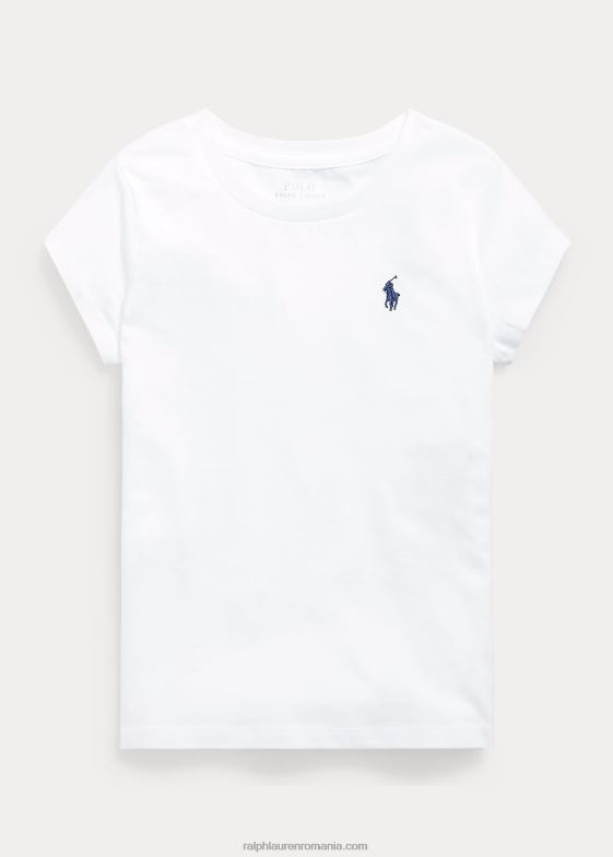 alb copii Ralph Lauren tricou din jerseu de bumbac 046887221