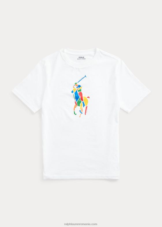 alb copii Ralph Lauren tricou mare din jerseu de bumbac 046886624