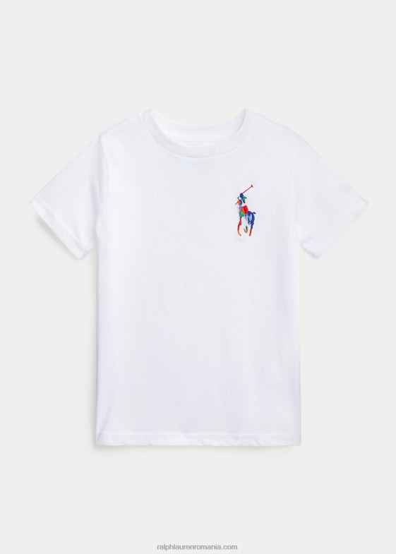 alb copii Ralph Lauren tricou mare din jerseu de bumbac 046889782