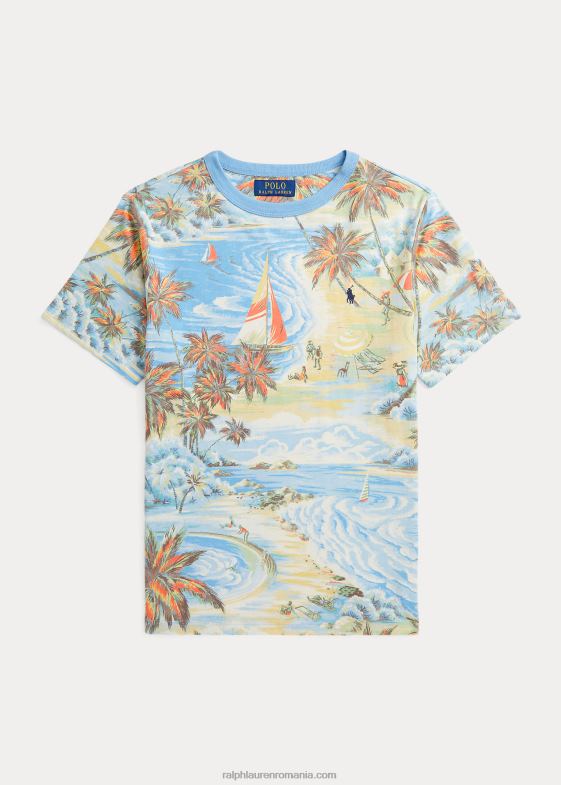 bazar de plajă hawaian copii Ralph Lauren tricou din jerseu de bumbac cu imprimeu tropical 046886096