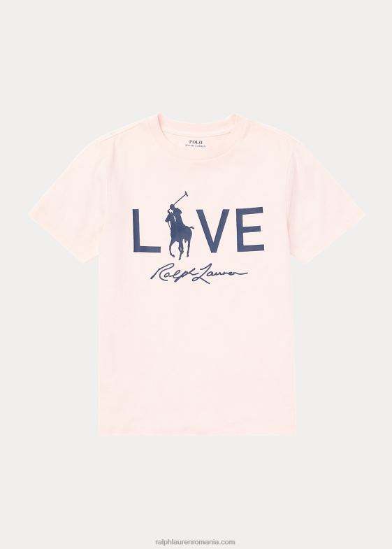 copii Ralph Lauren tricou pink pony live love 046886304
