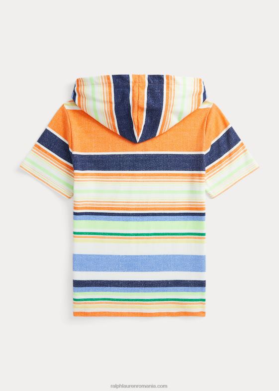 dunga paradisului copii Ralph Lauren tricou cu glugă din plasă de bumbac în dungi 046886120