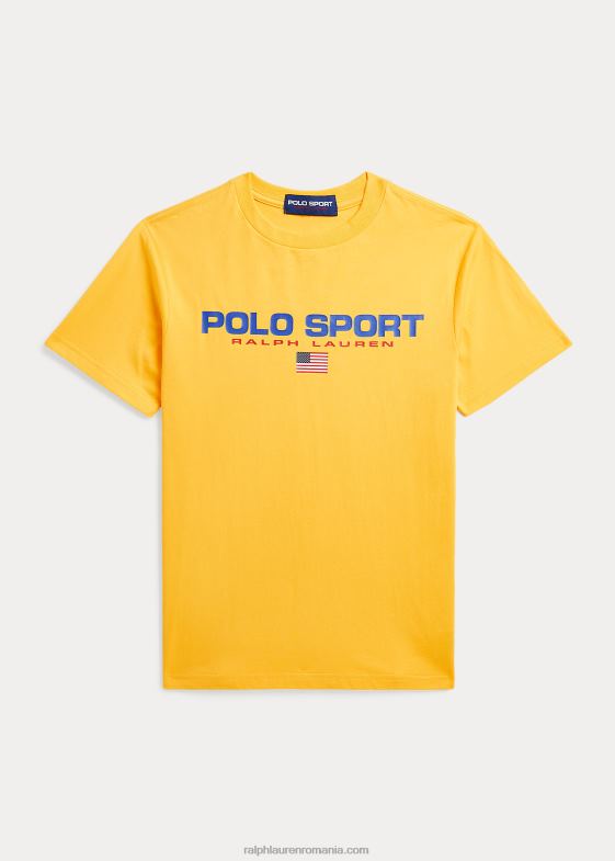 furtună galbenă copii Ralph Lauren tricou polo sport din bumbac 046886134