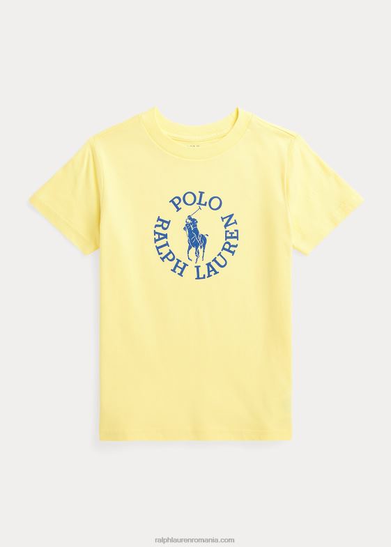 galben bristol copii Ralph Lauren tricou din jerseu de bumbac cu logo mare ponei 046885741