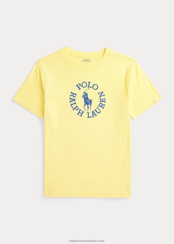 galben bristol copii Ralph Lauren tricou din jerseu de bumbac cu logo mare ponei 046886093