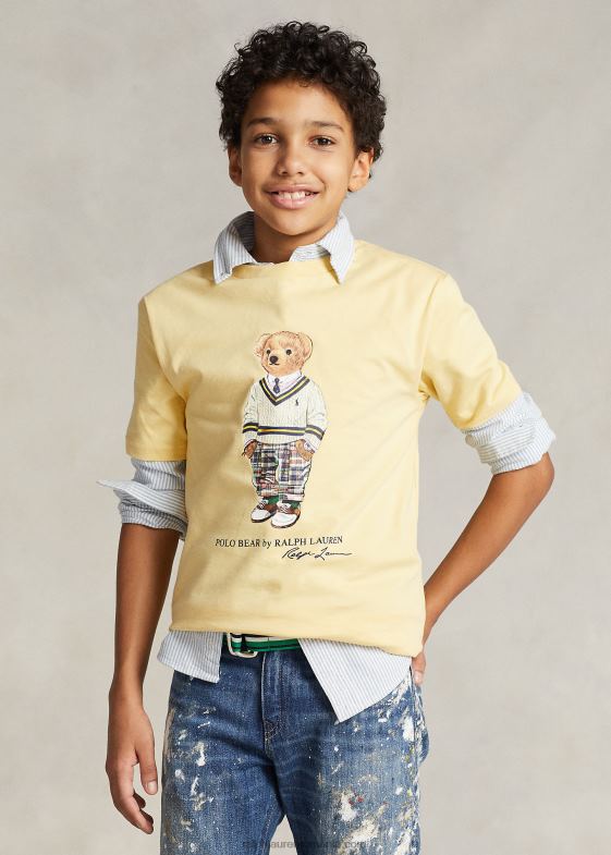 galben imperiu copii Ralph Lauren tricou din jerseu de bumbac urs polo 046885979