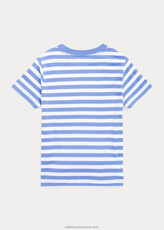 harbour island albastru/alb copii Ralph Lauren tricou din jerseu de bumbac cu dungi 046886456