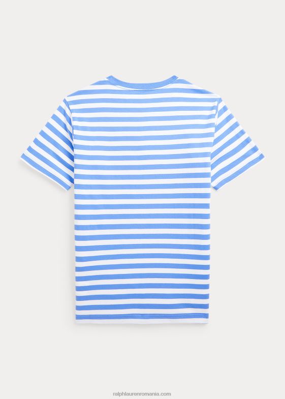 harbour island albastru/alb copii Ralph Lauren tricou din jerseu de bumbac cu dungi 046886606