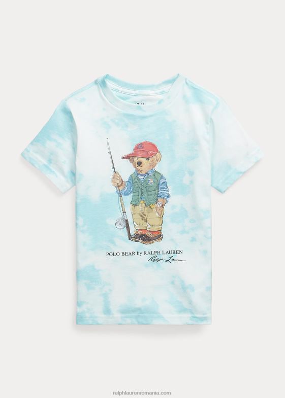 insula acvatică copii Ralph Lauren tricou din bumbac cu imprimeu tie-dye de urs polo 046885747