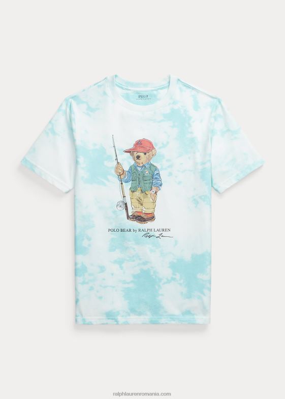 insula acvatică copii Ralph Lauren tricou din bumbac cu imprimeu tie-dye de urs polo 046886092