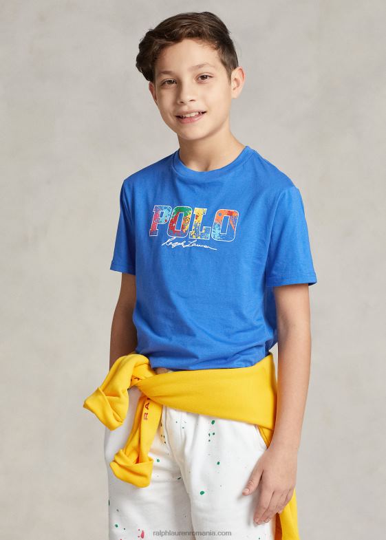 iris nou copii Ralph Lauren tricou din jerseu de bumbac cu logo 046885987
