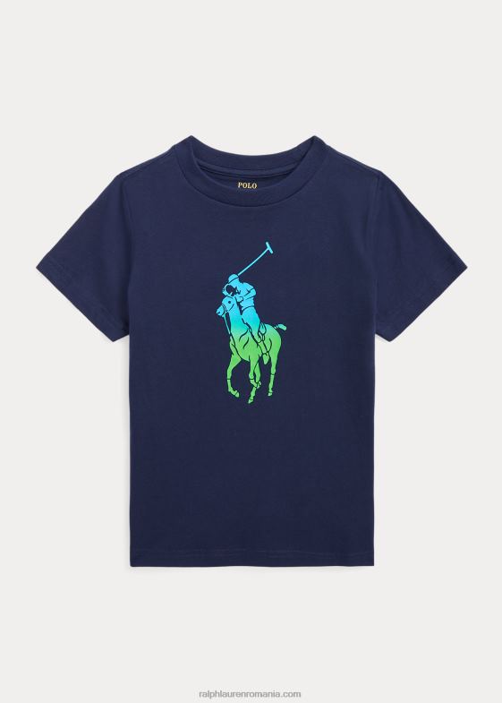 marina de croazieră copii Ralph Lauren Tricou din jerseu de bumbac ombre Big Pony 046886502