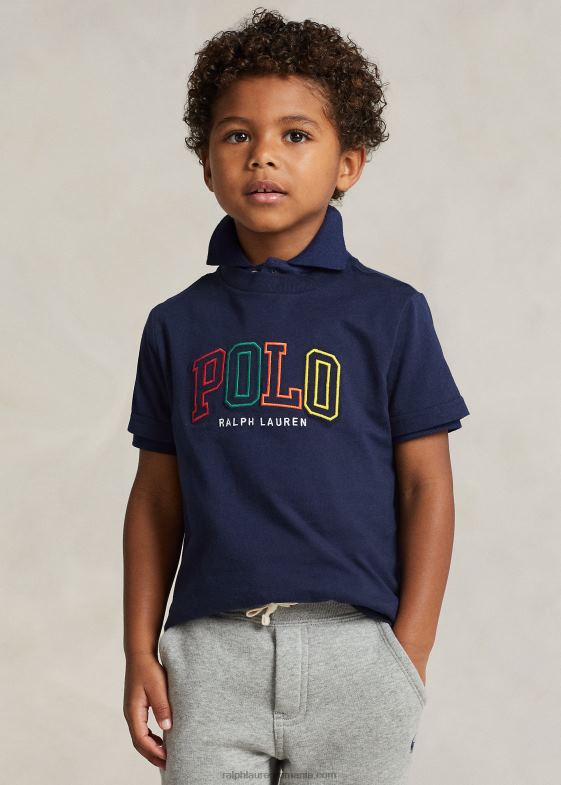 marina de croazieră copii Ralph Lauren tricou din jerseu de bumbac cu logo 046886432