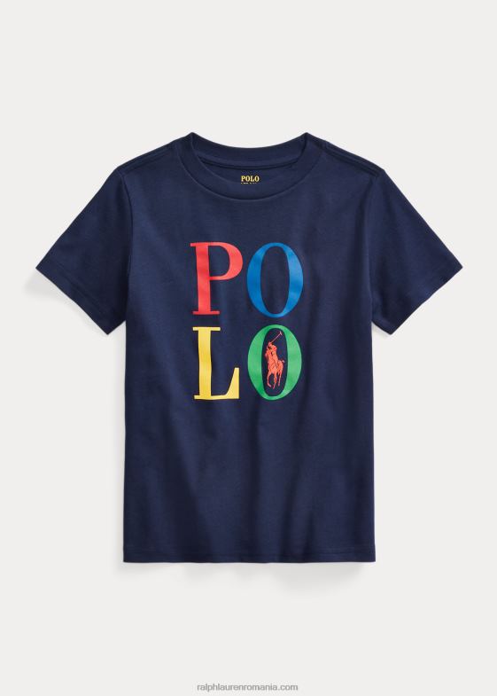 marina de croazieră copii Ralph Lauren tricou din jerseu de bumbac cu logo 046886491